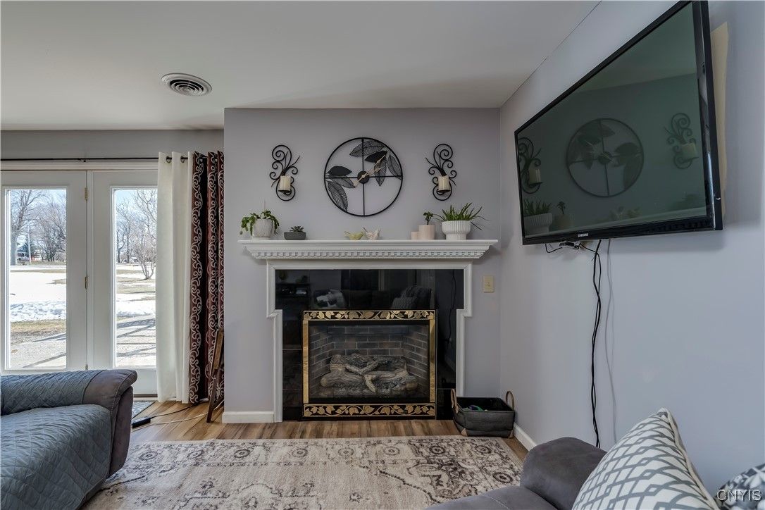 Fireplace, Interior, Wood Texture Flooring