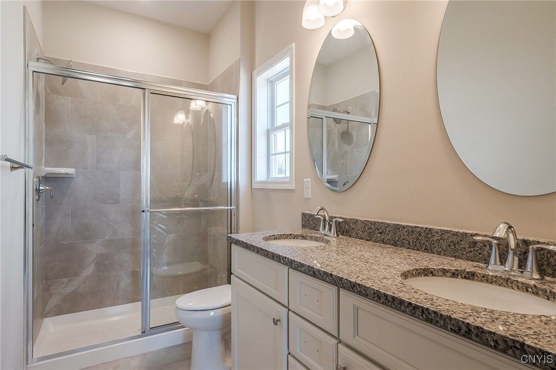 Bathroom, Dual Sink Vanities, Glass Shower, Interior