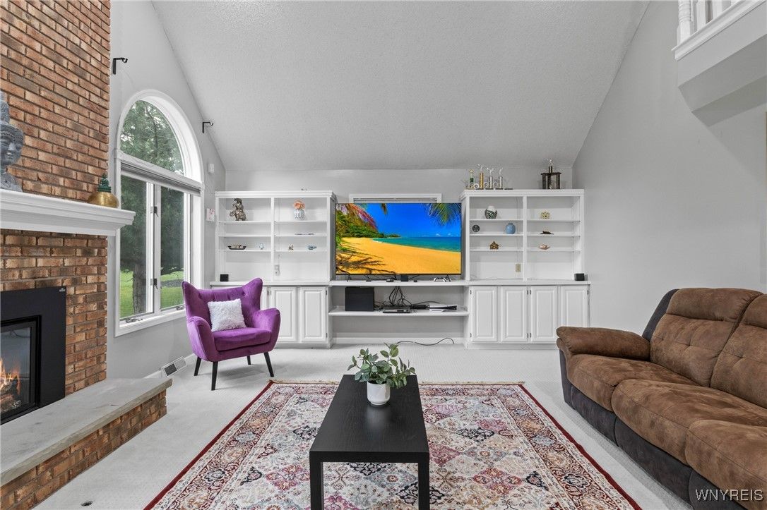 Fireplace, Interior, Living room, Stone Walls