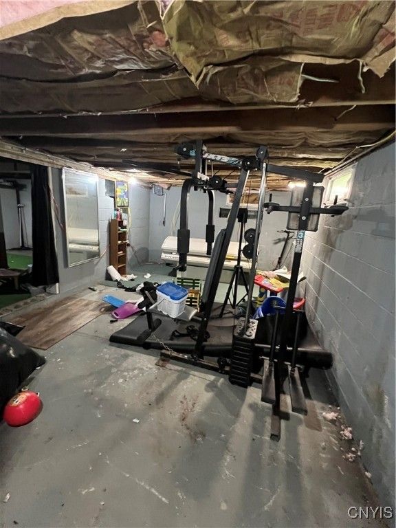 Fitness Equipment, Interior, Stone Walls, Wooden Beams