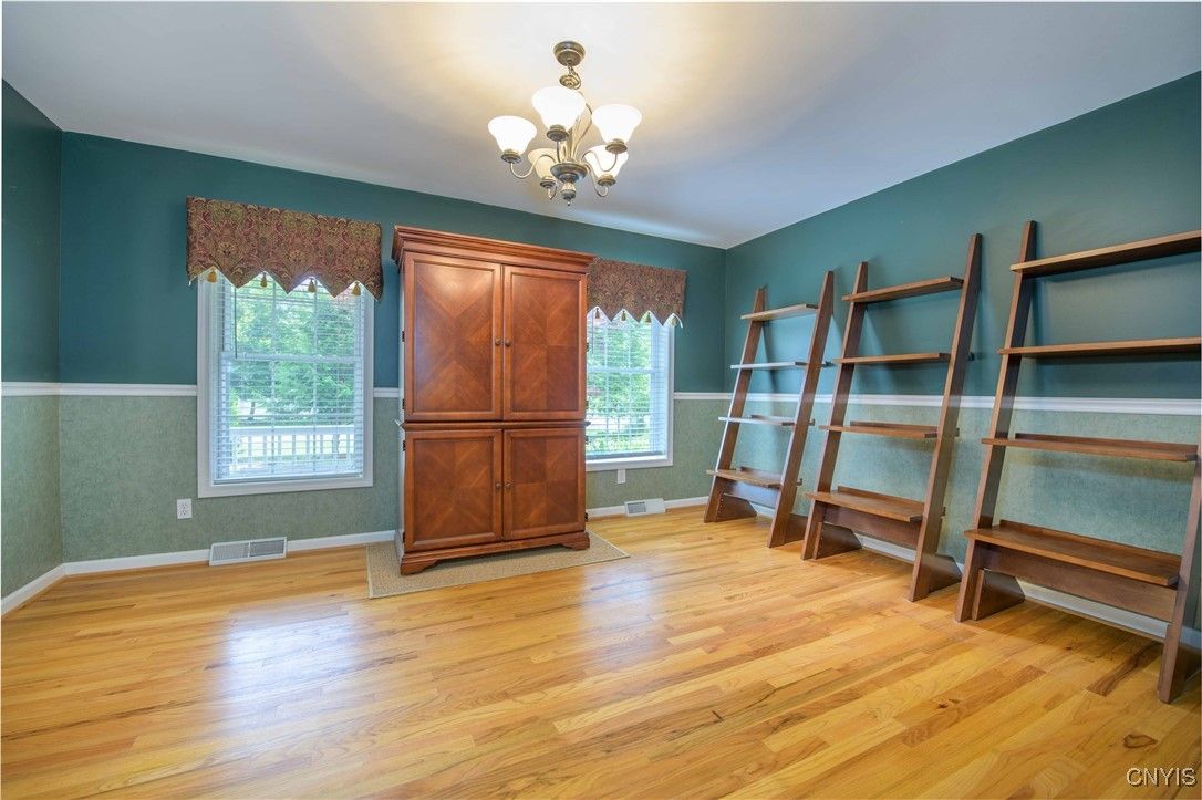 Chandelier, Empty room, Interior, Wood Texture Flooring