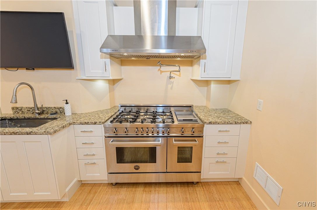 Interior, Kitchen, Stainless Steel Appliances, Wood Texture Flooring