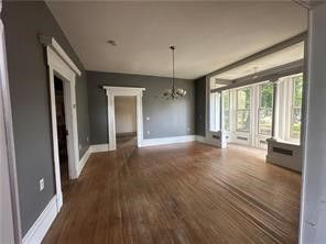 Chandelier, Empty room, Interior, Wood Texture Flooring