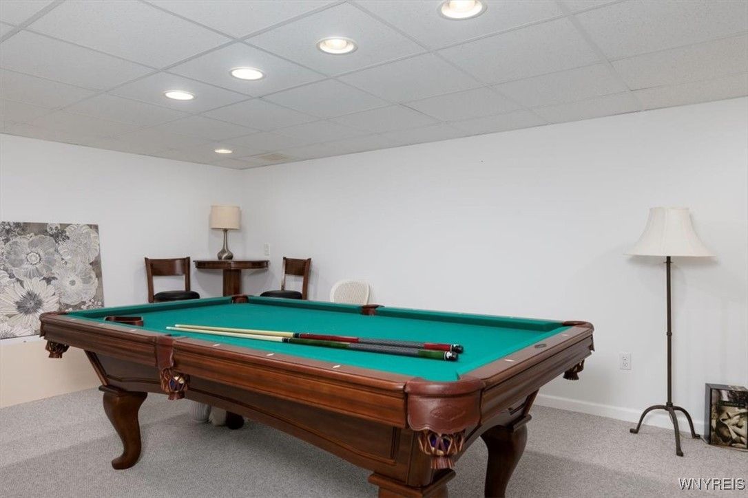 Billiard Table, Game Room, Interior, Recessed Lighting