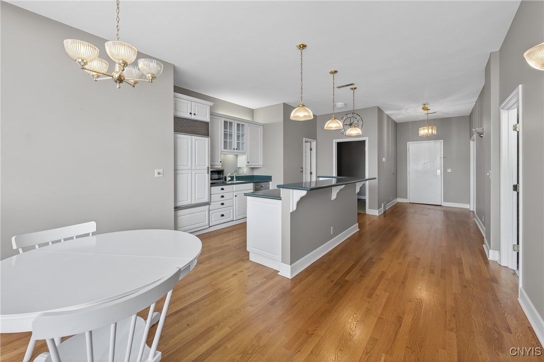 Chandelier, Interior, Kitchen, Pendant Lights, Wood Texture Flooring