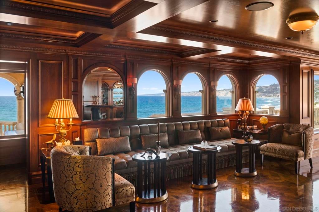 Interior, Living room, Recessed Lighting, Water, Wooden Beams, Wooden Ceilings, Wood Texture Flooring, Wooden Walls