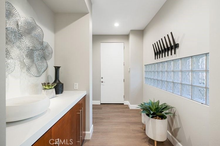 Bathroom, Interior, Recessed Lighting, Wood Texture Flooring