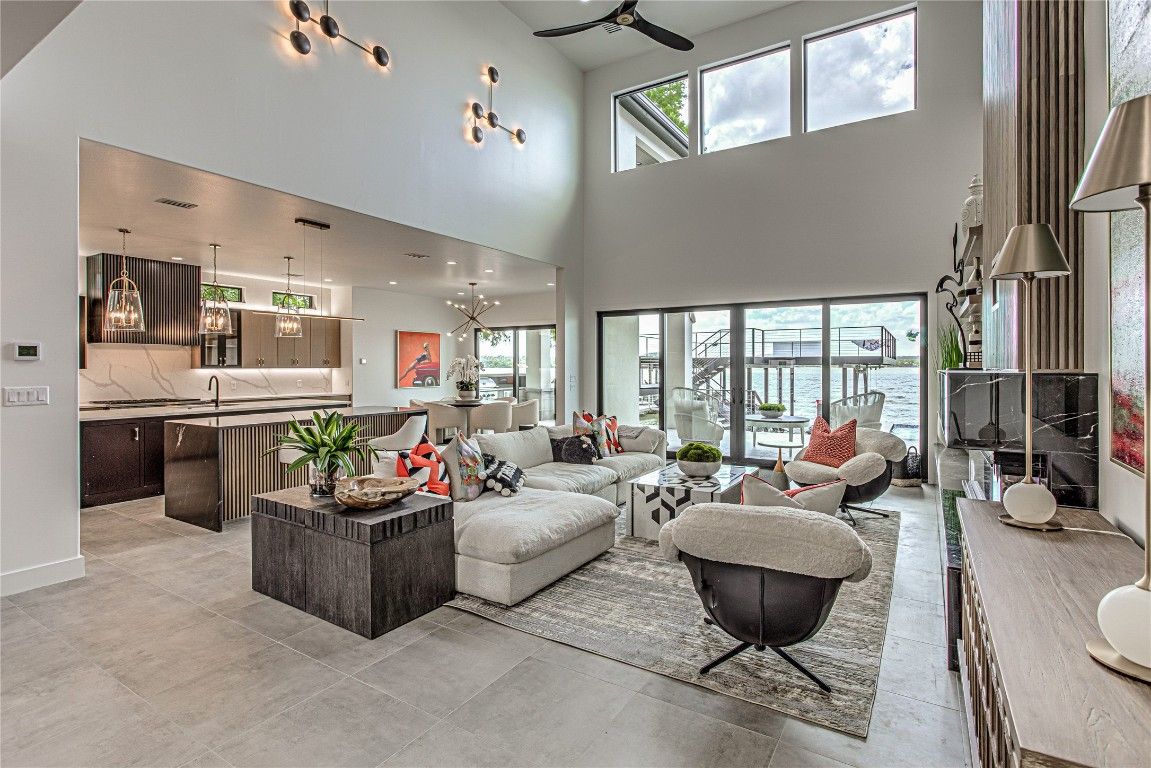 Dining room, Interior, Kitchen, Living room, Pendant Lights, Recessed Lighting, Water