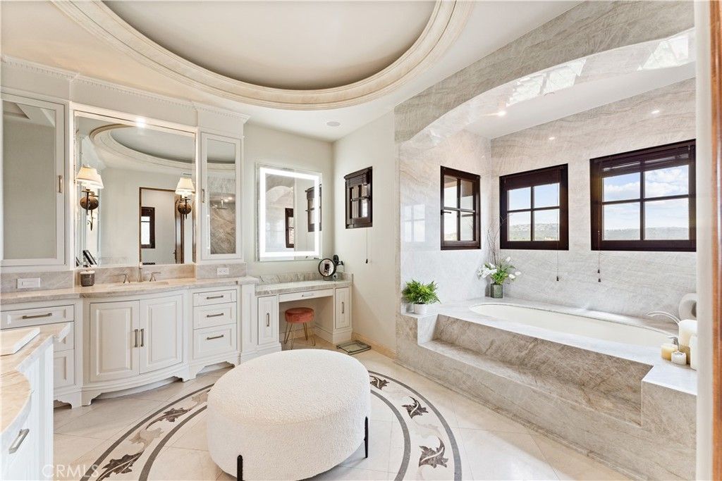 Bathroom, Dual Sink Vanities, Interior, Pendant Lights, Recessed Lighting