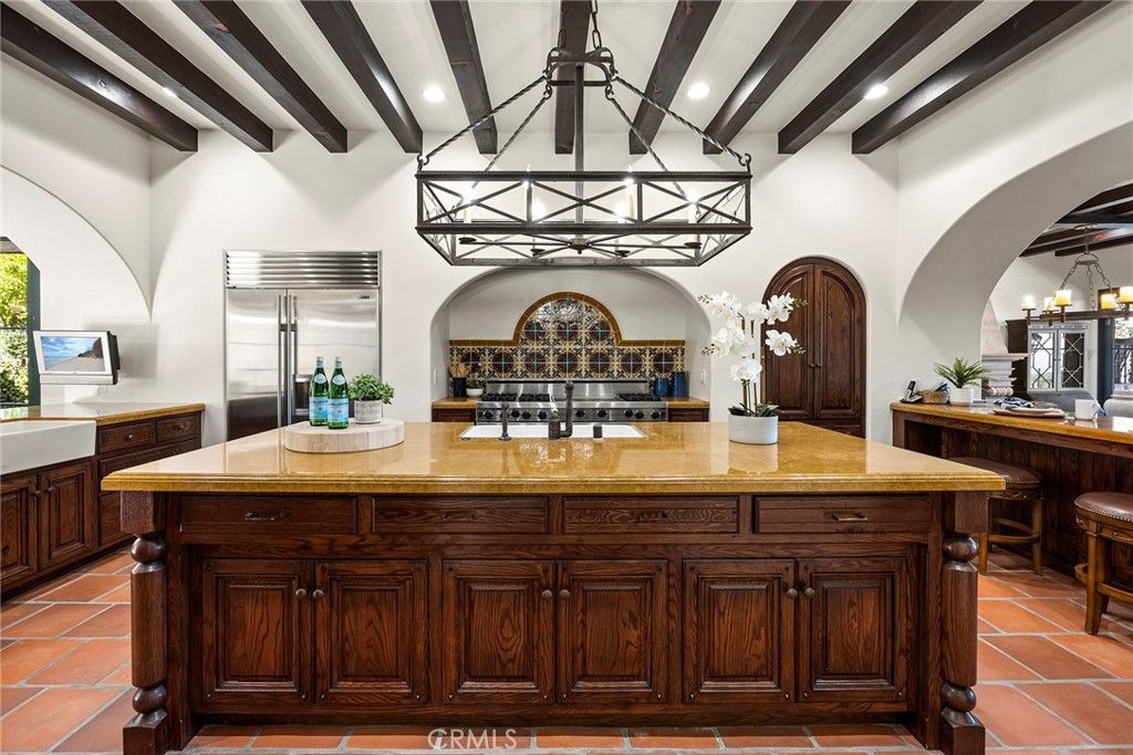 Interior, Kitchen, Recessed Lighting, Stainless Steel Appliances, Wooden Beams