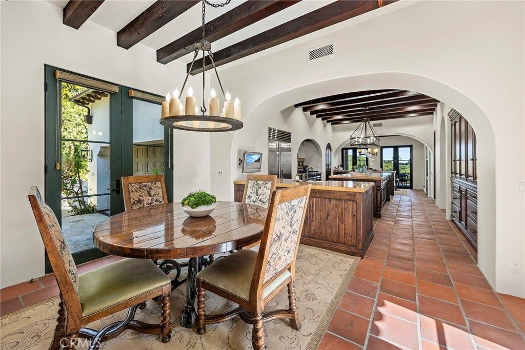 Chandelier, Dining room, Interior, Pendant Lights, Wooden Beams
