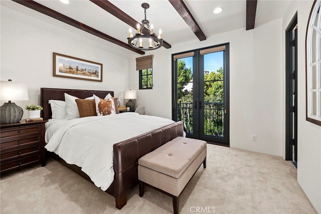 Bedroom, Interior, Recessed Lighting, Wooden Beams