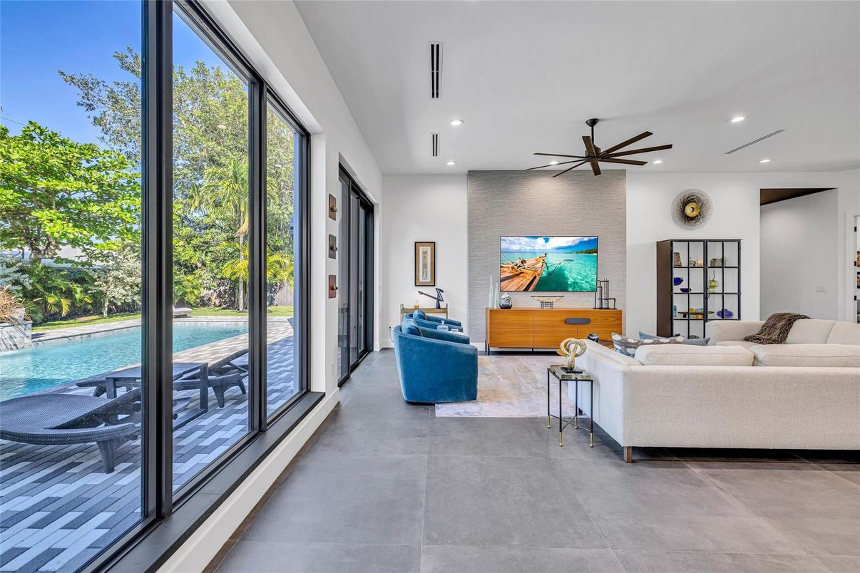 Interior, Living room, Recessed Lighting