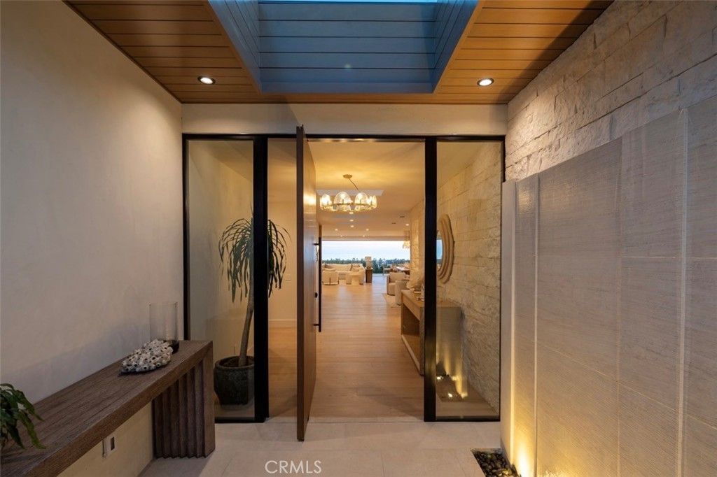 Chandelier, Interior, Recessed Lighting, Stone Walls, Wooden Ceilings, Wood Texture Flooring