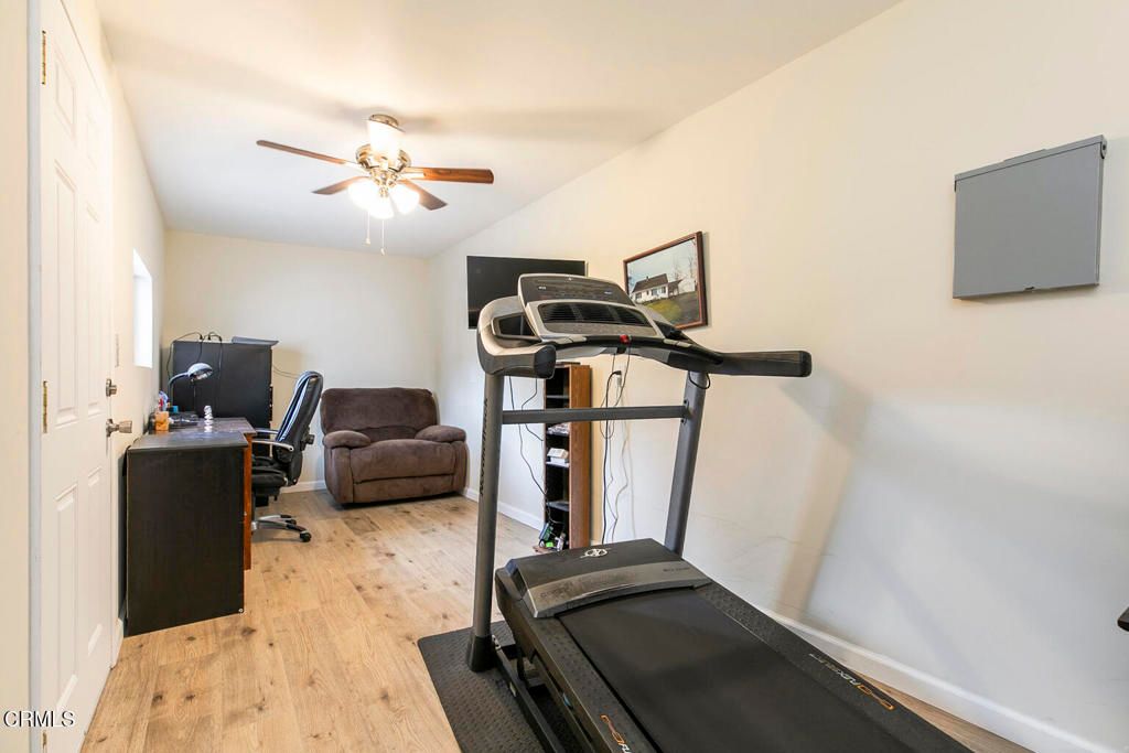 Fitness Equipment, Home Office, Interior, Wood Texture Flooring