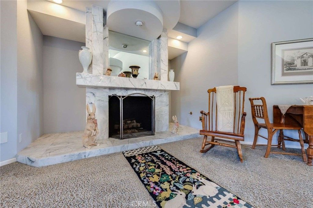 Dining room, Fireplace, Interior, Recessed Lighting
