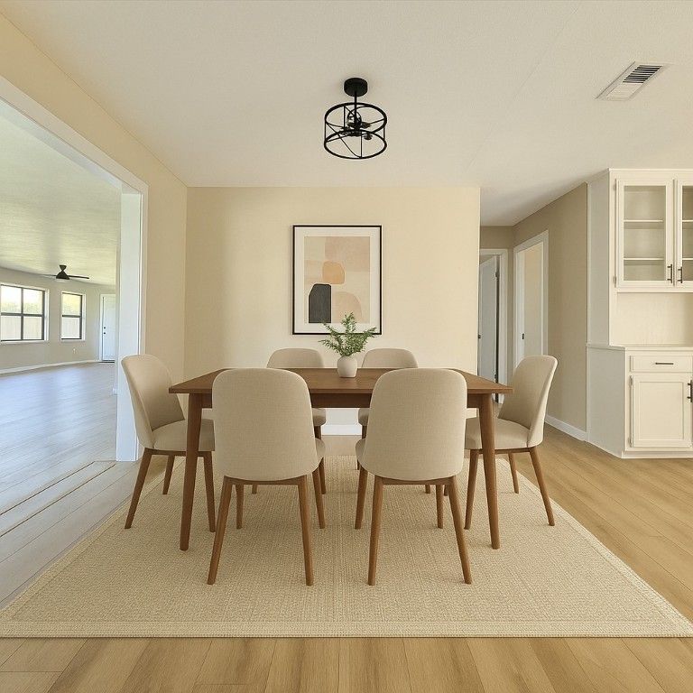 Dining room, Interior, Wood Texture Flooring