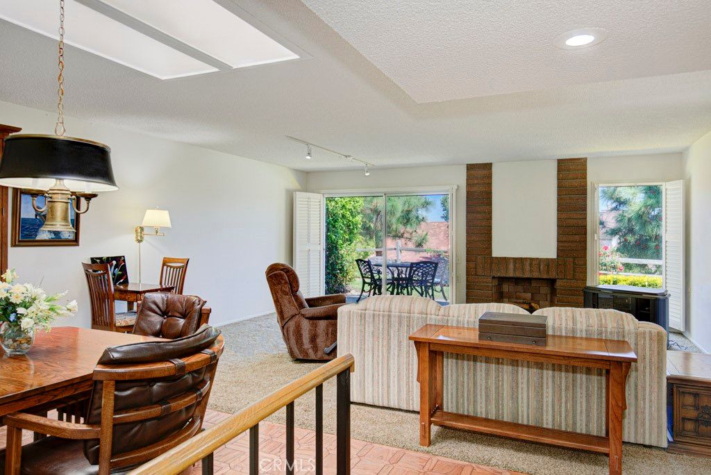 Dining room, Fireplace, Interior, Living room, Recessed Lighting
