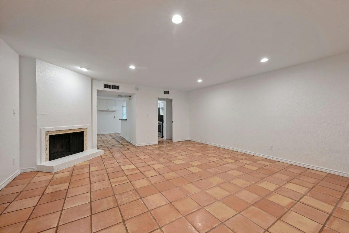 Empty room, Fireplace, Interior, Recessed Lighting