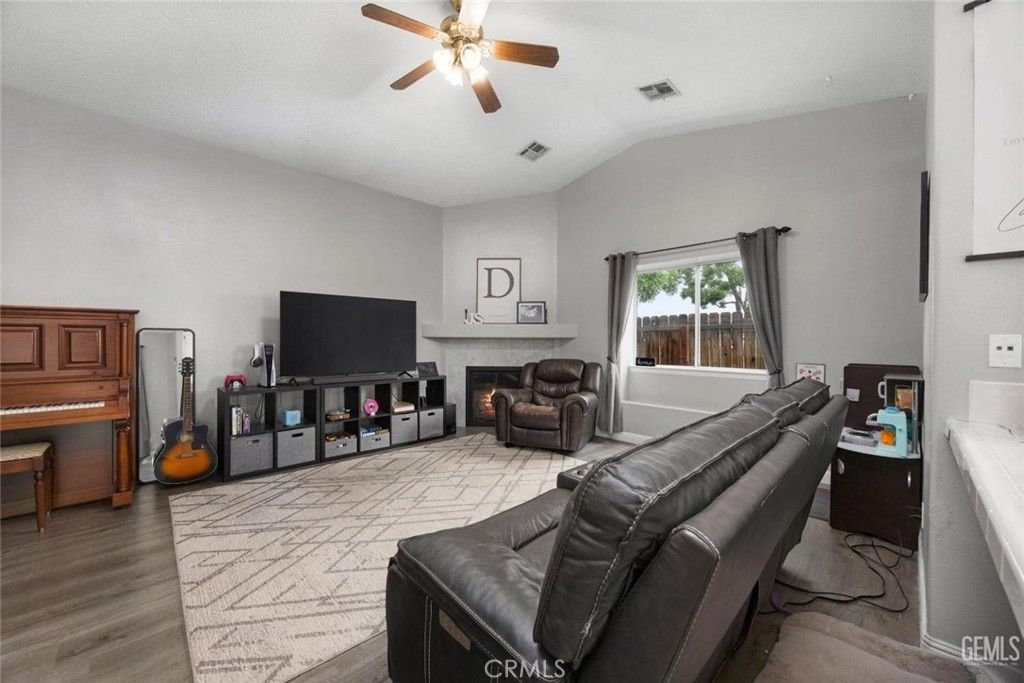 Fireplace, Interior, Living room, Piano, Wood Texture Flooring