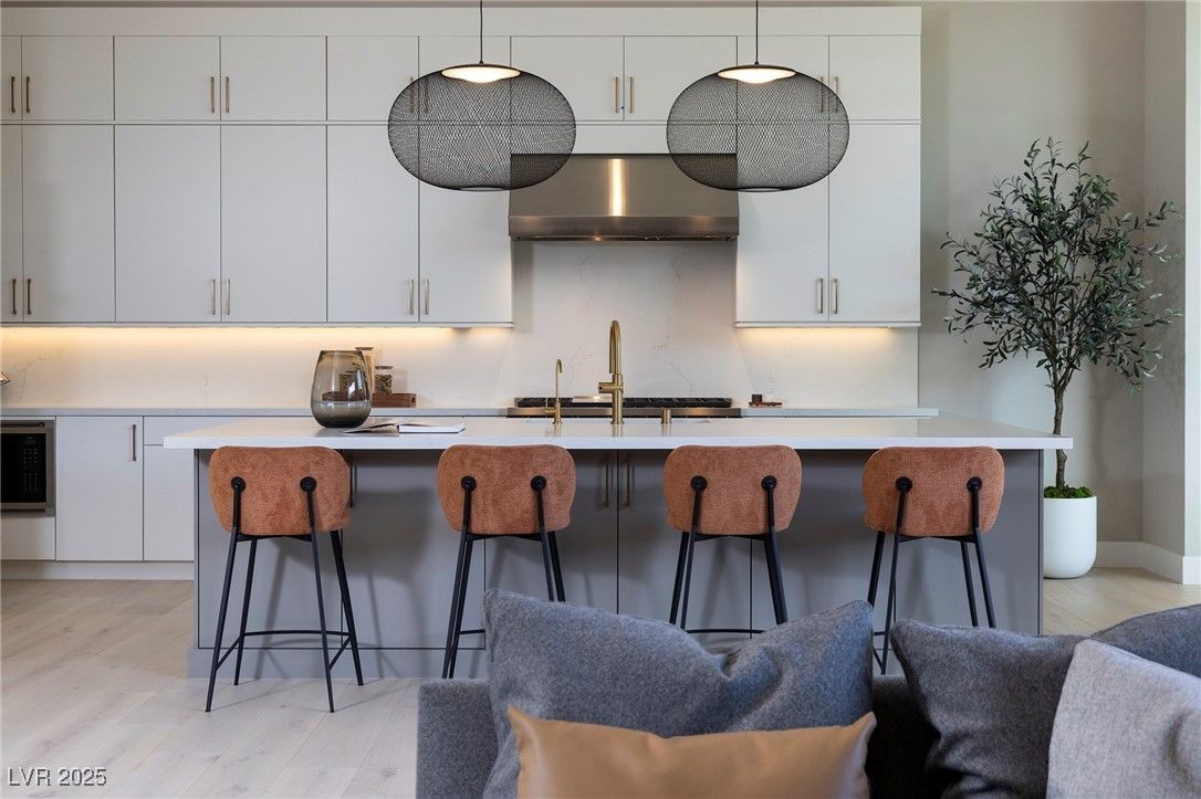 Interior, Kitchen, Pendant Lights, Wood Texture Flooring