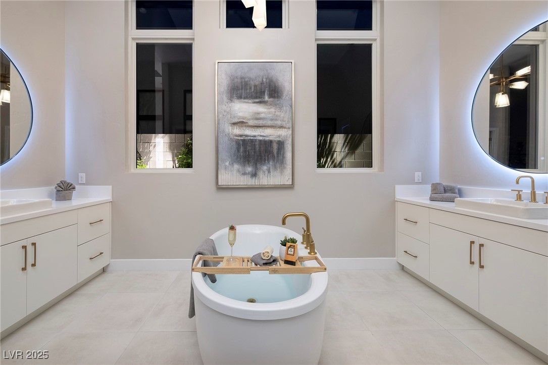 Bathroom, Dual Sink Vanities, Free Standing Baths, Interior