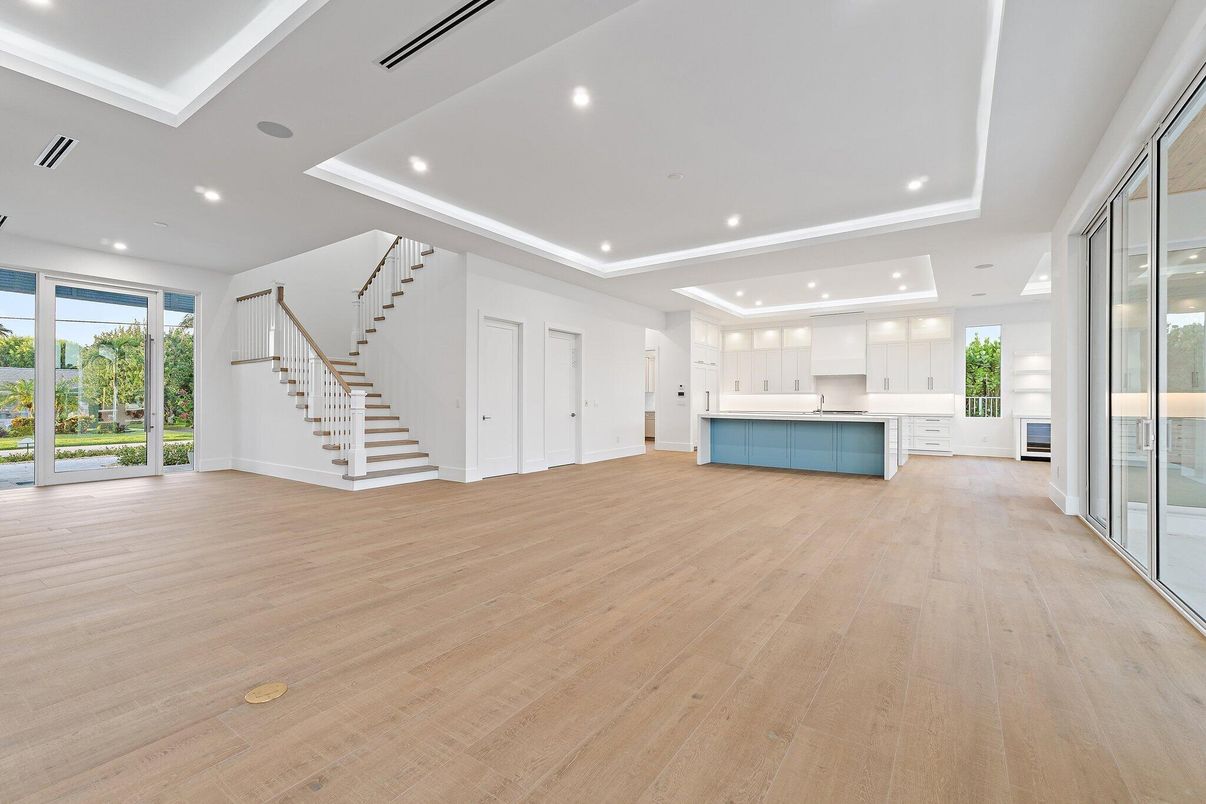 Interior, Kitchen, Recessed Lighting, Wood Texture Flooring
