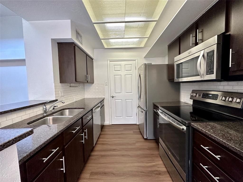 Interior, Kitchen, Stainless Steel Appliances, Wood Texture Flooring