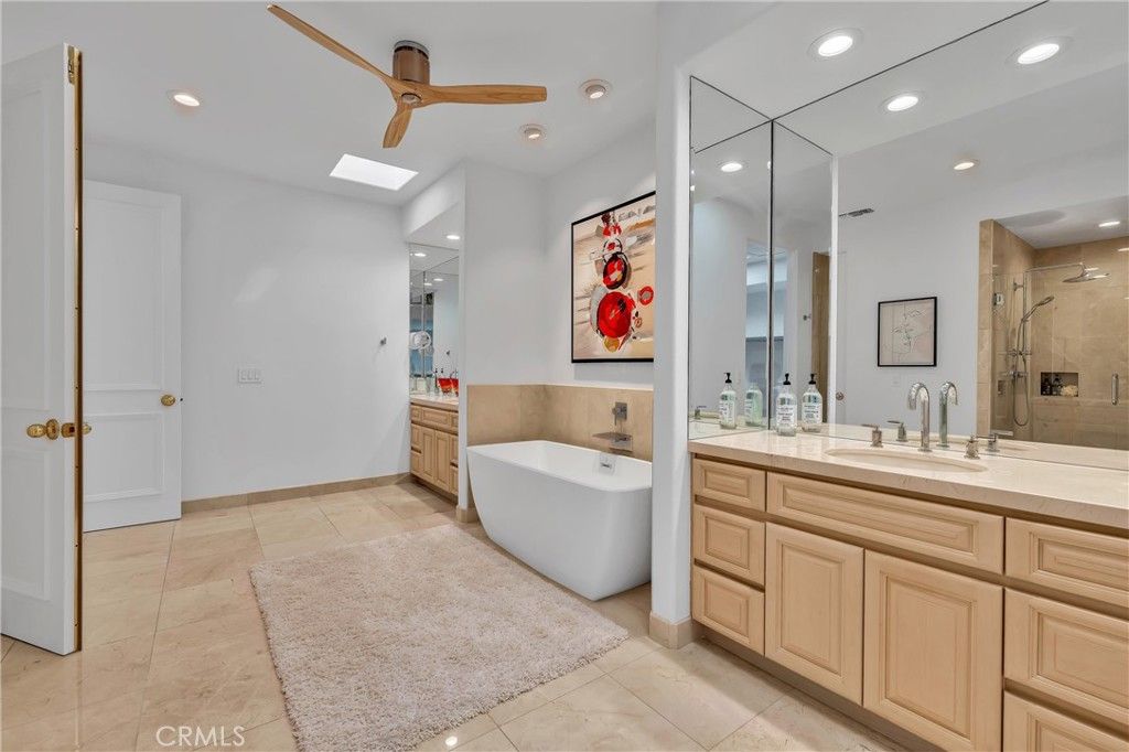 Bathroom, Dual Sink Vanities, Free Standing Baths, Glass Shower, Interior, Recessed Lighting