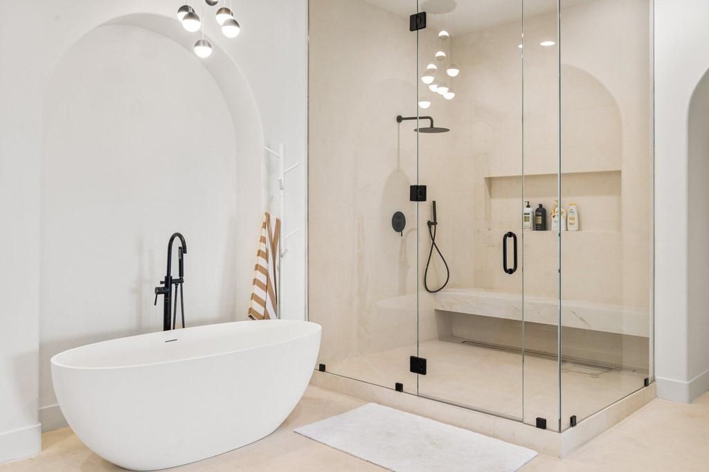 Bathroom, Free Standing Baths, Glass Shower, Interior