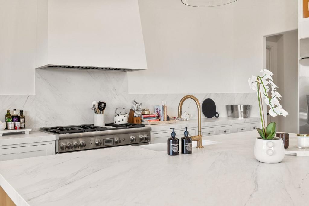 Interior, Kitchen, Marble Walls, Stainless Steel Appliances