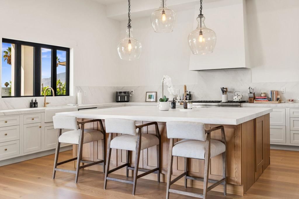 Interior, Kitchen, Pendant Lights, Wood Texture Flooring