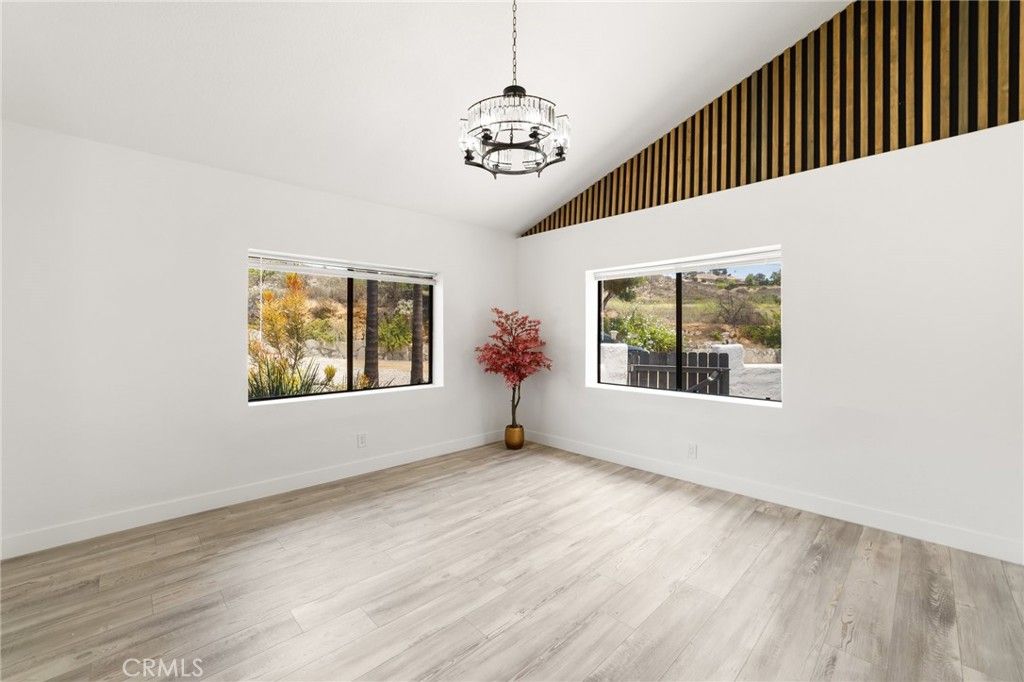 Chandelier, Empty room, Interior, Pendant Lights, Wood Texture Flooring