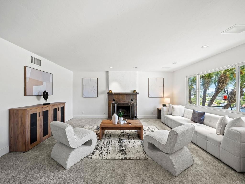 Fireplace, Interior, Living room, Recessed Lighting