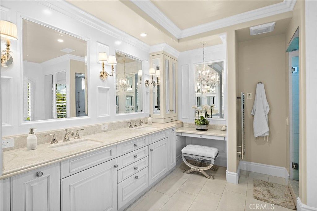 Bathroom, Chandelier, Interior, Recessed Lighting