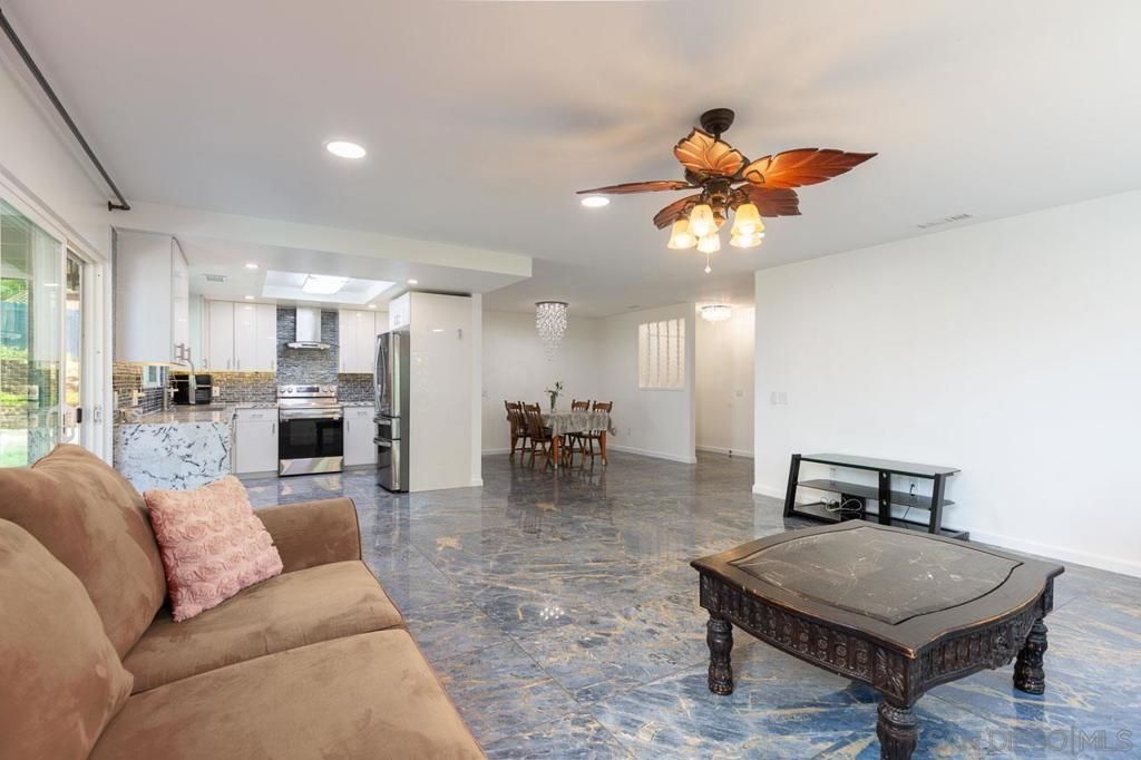 Dining room, Interior, Kitchen, Living room, Recessed Lighting, Stainless Steel Appliances
