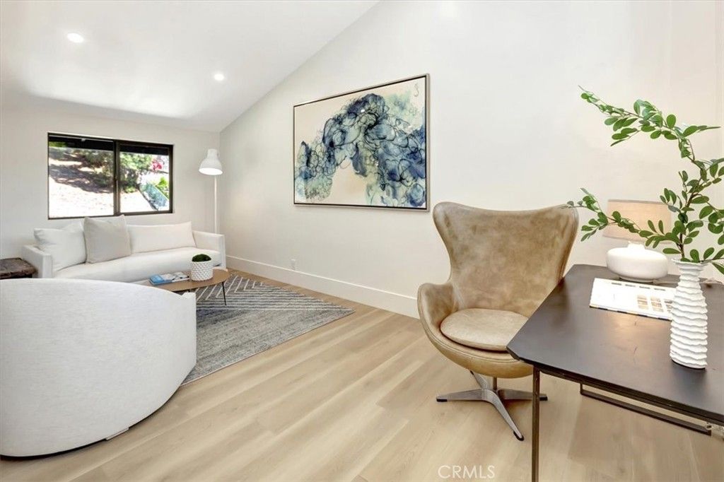 Home Office, Interior, Living room, Recessed Lighting, Wood Texture Flooring