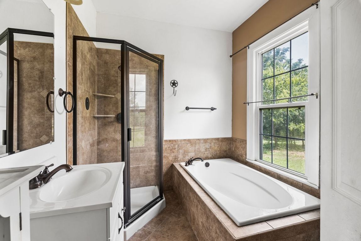 Bathroom, Glass Shower, Interior, Tile Countertops
