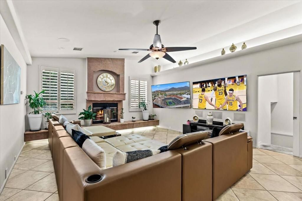 Home Theatre Room, Fireplace, Interior, Living room
