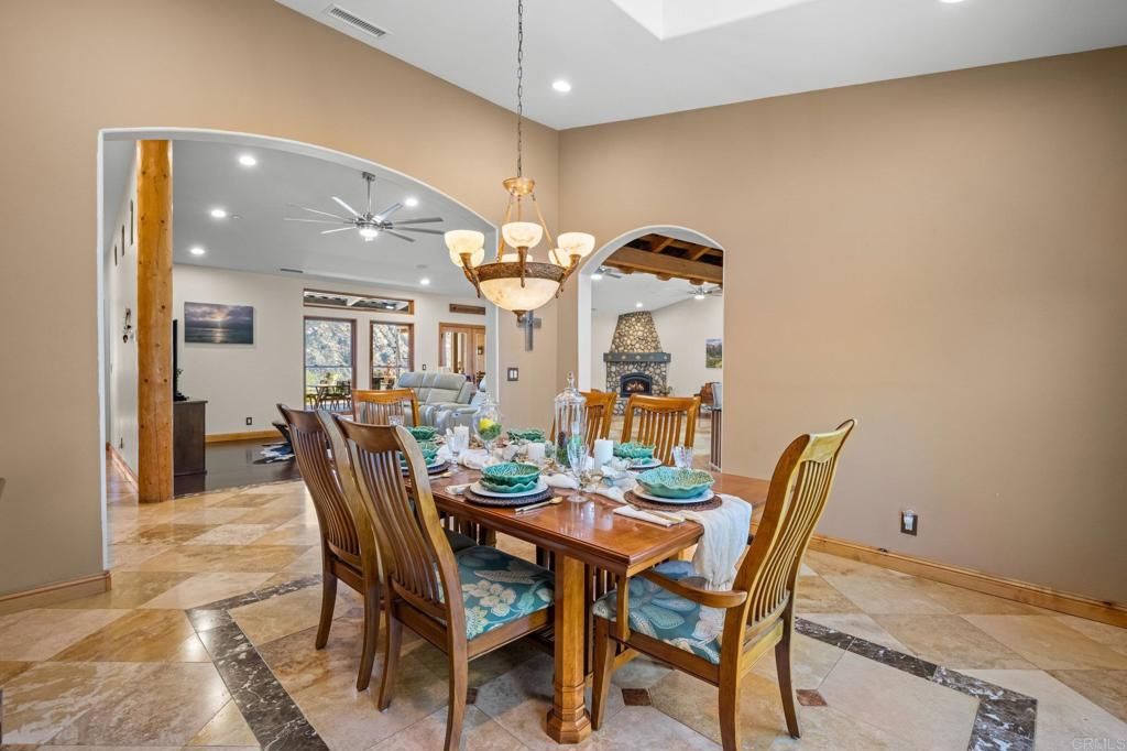 Chandelier, Dining room, Interior, Recessed Lighting