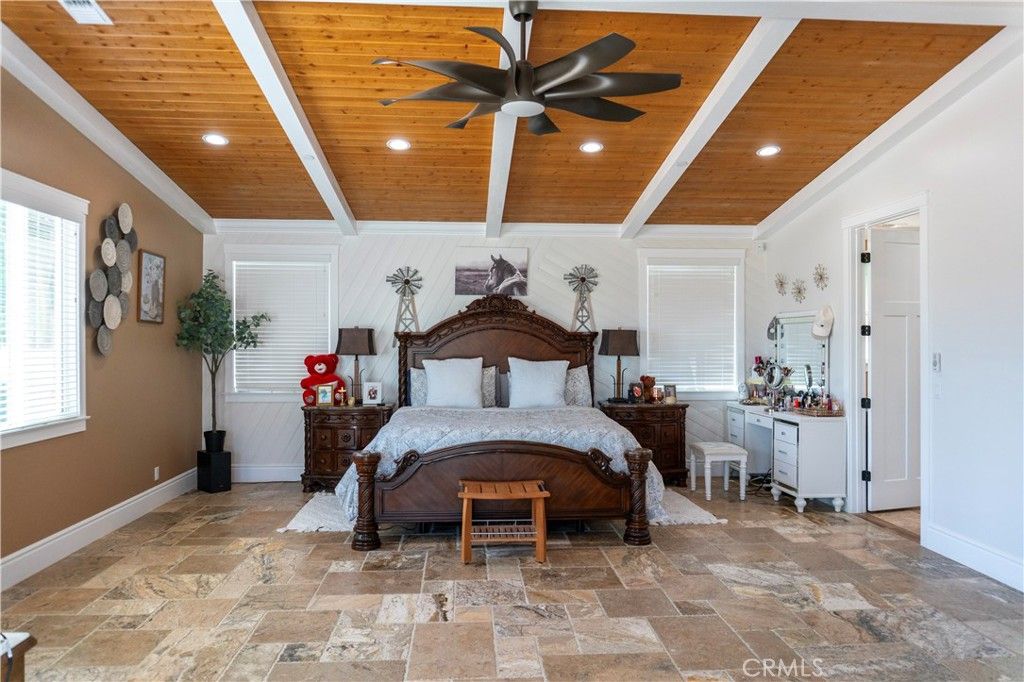 Bedroom, Interior, Recessed Lighting, Wooden Ceilings