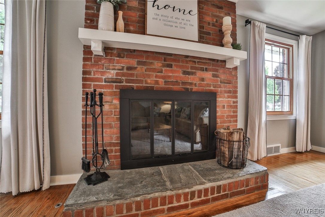 Fireplace, Interior, Stone Walls, Wood Texture Flooring