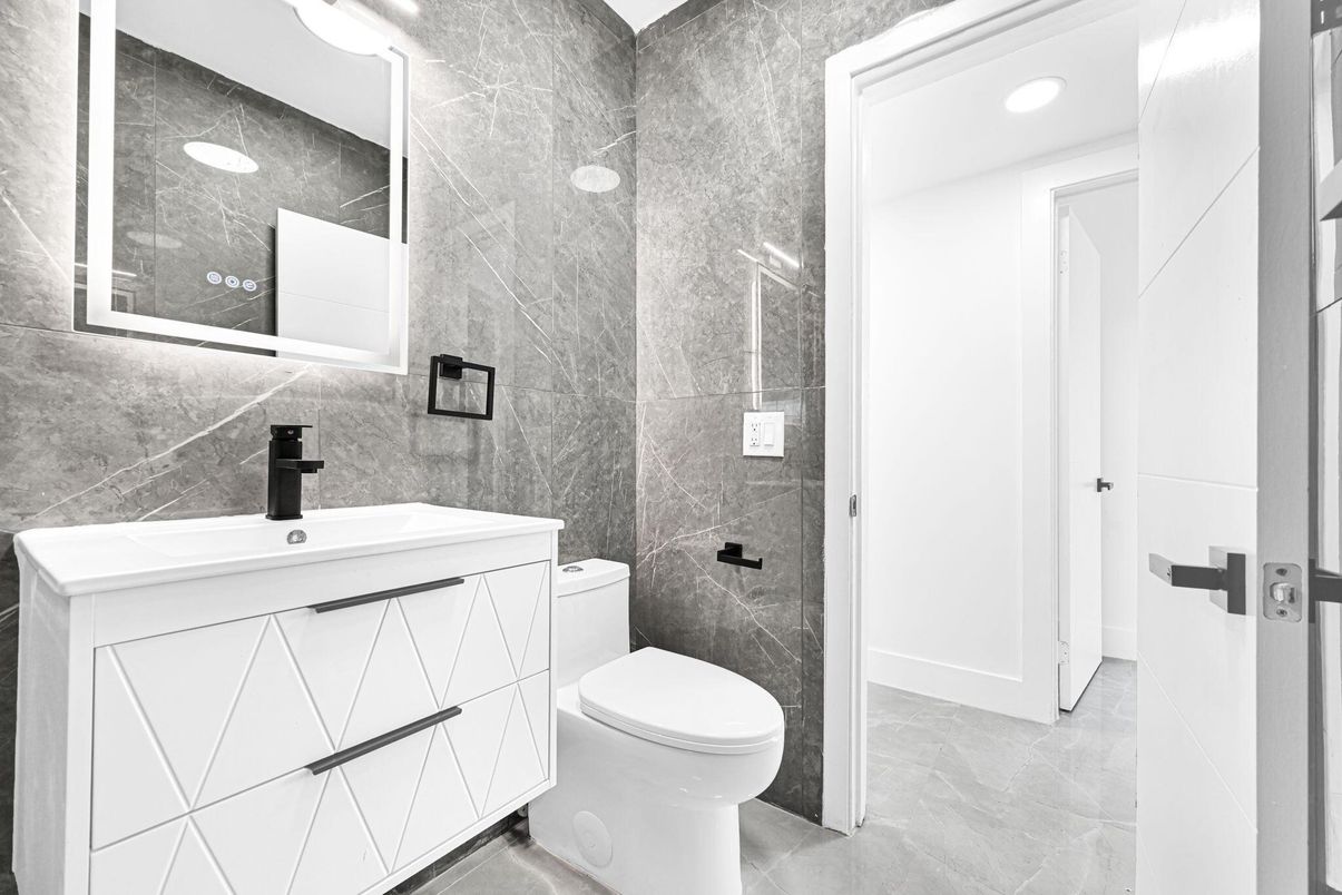 Bathroom, Glass Shower, Interior, Marble Walls, Recessed Lighting