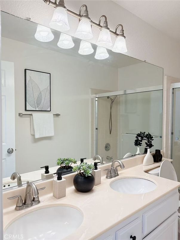 Bathroom, Dual Sink Vanities, Glass Shower, Interior