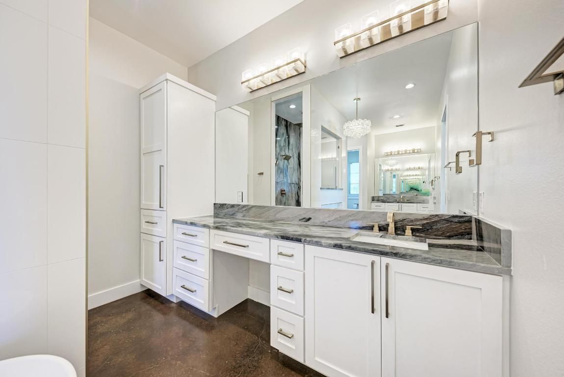 Bathroom, Chandelier, Interior, Recessed Lighting