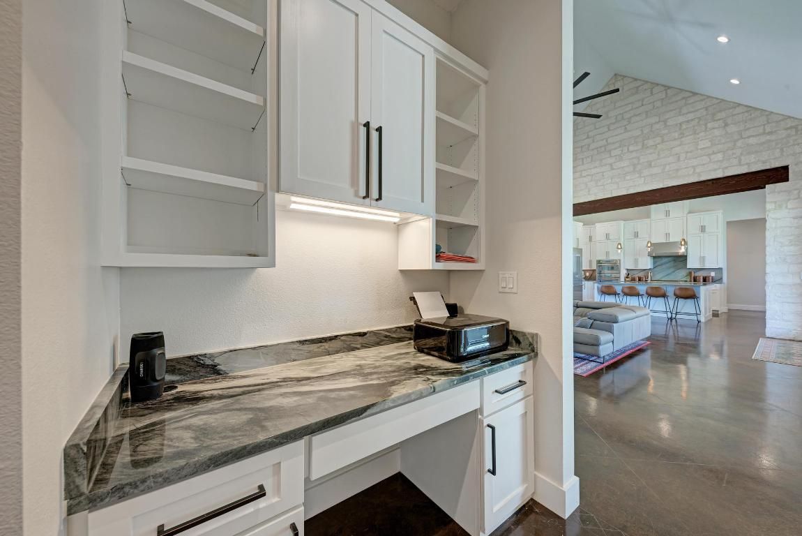 Interior, Kitchen, Recessed Lighting, Stone Walls