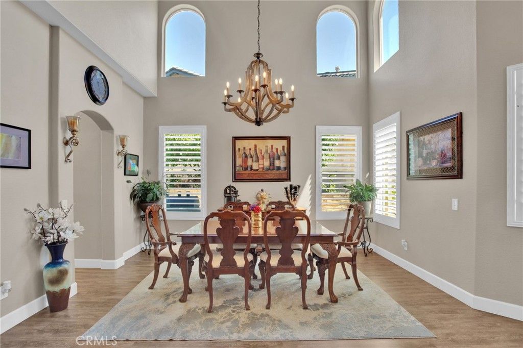 Chandelier, Dining room, Interior, Wood Texture Flooring