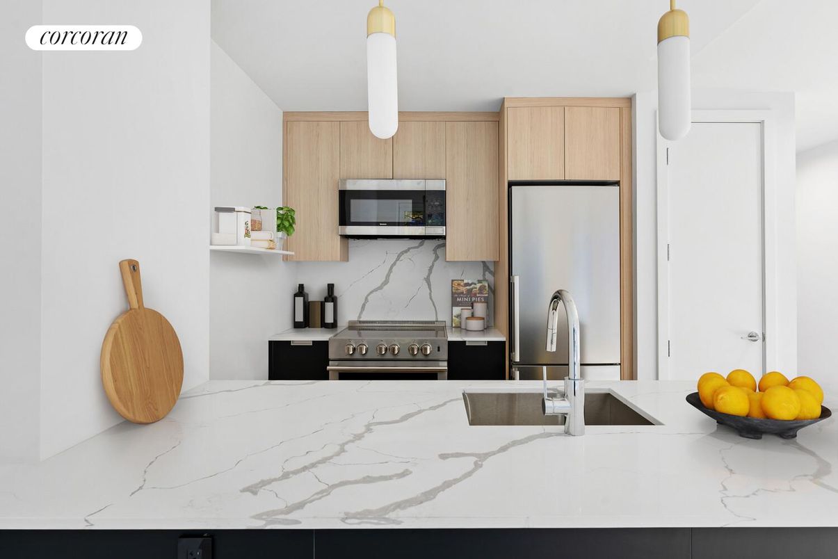 Interior, Kitchen, Marble Walls, Stainless Steel Appliances