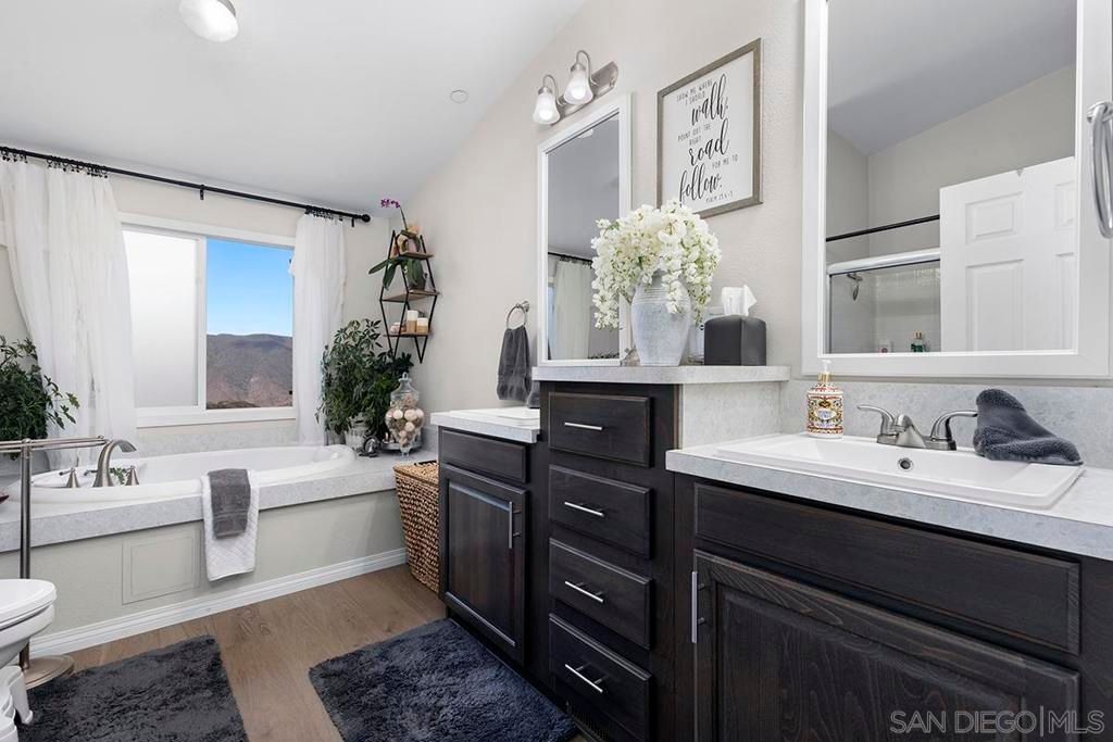 Bathroom, Dual Sink Vanities, Interior, Wood Texture Flooring