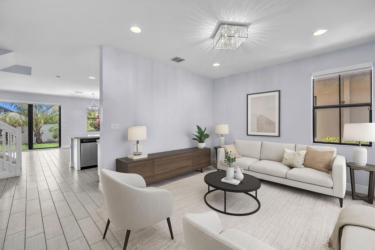 Interior, Living room, Recessed Lighting